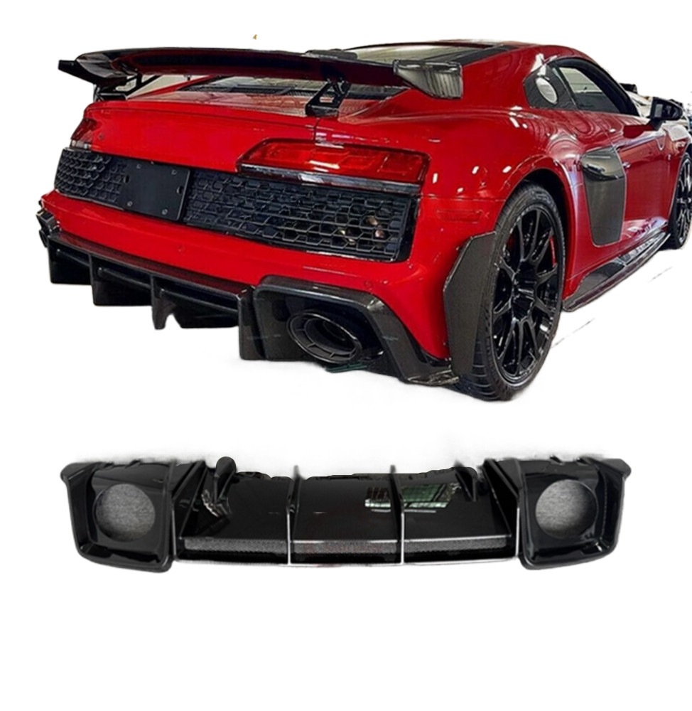 For Audi R8 2019-23 GT Style Real Carbon Fiber Rear Bumper Lip Diffuser Splitter