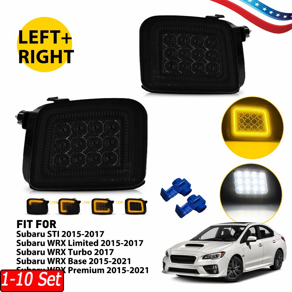 1-10 Set Switchback LED Day Light For 17 WRX Turbo 15-21 WRX 15-17 STI Smoked