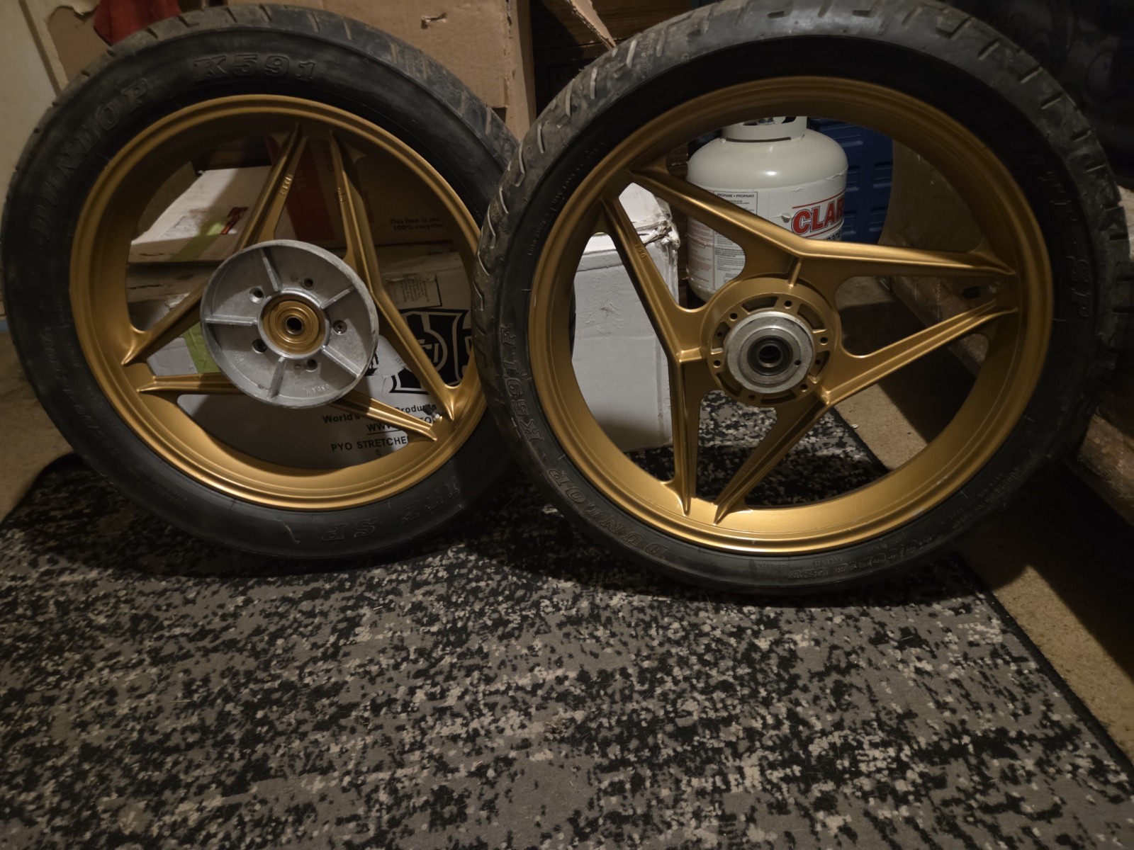 Vintage Ducati OSCAM 3-Spoke Gold Cast Aluminum Wheels 18