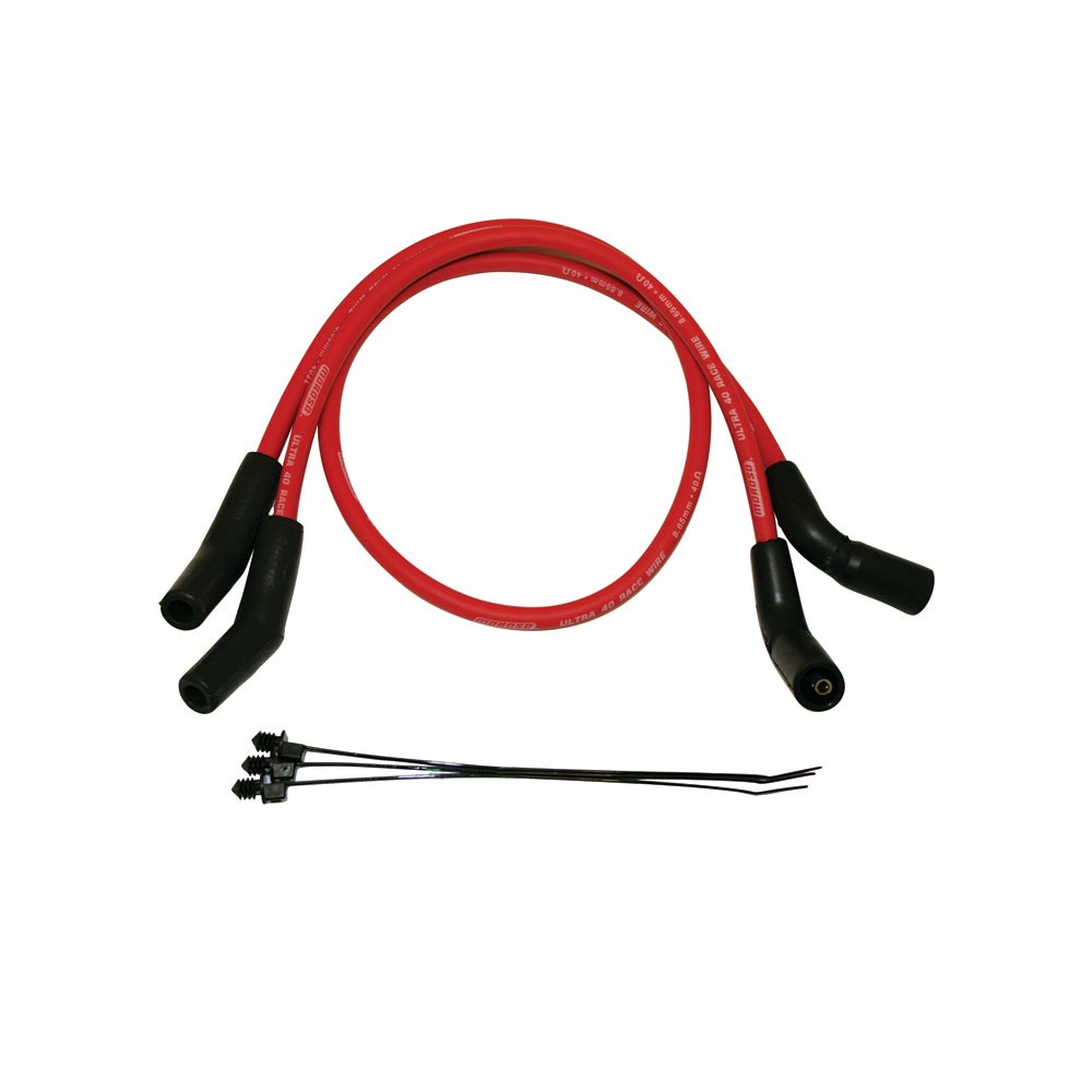 Moroso Plug Wire Set 28620; Ultra 40, Red, Spiral Core for 09-15 Harley Davidson