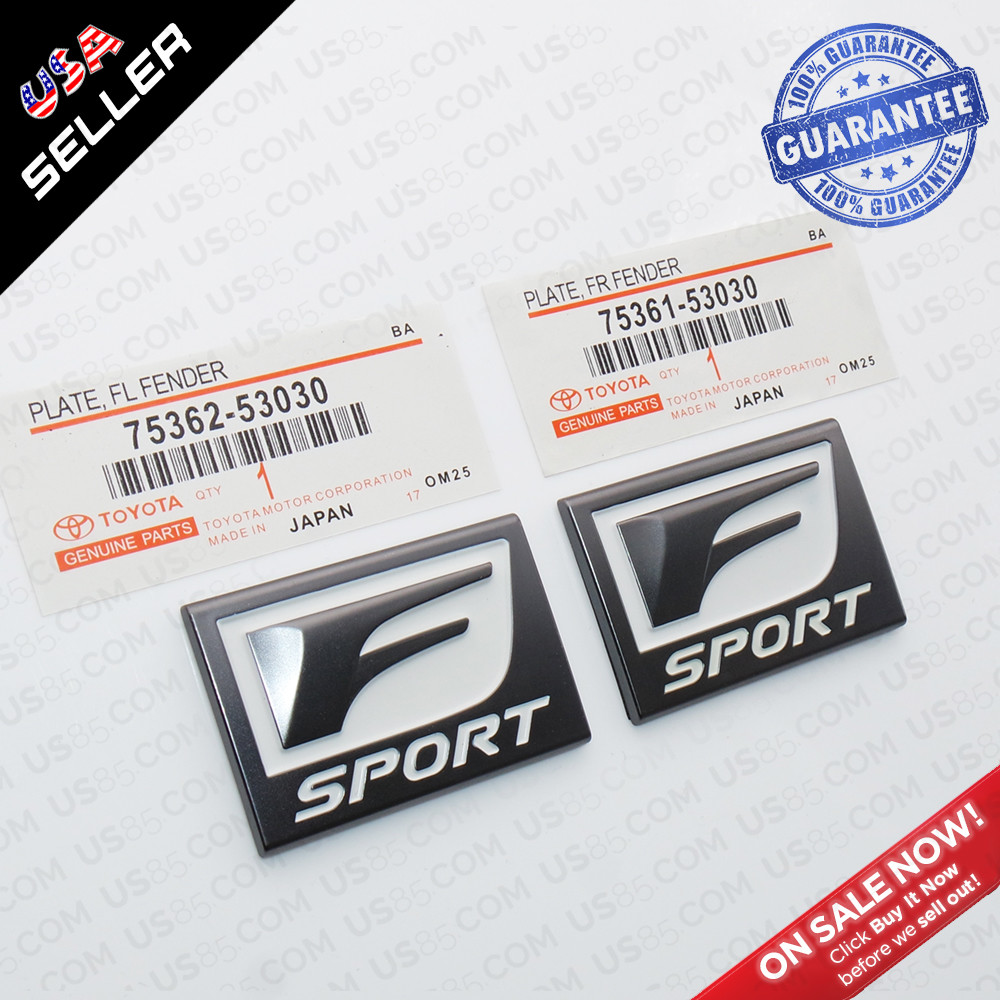 2x F-Sport Logo ABS Badge Side Fender Marker Adhesive Nameplate Emblem OEM Size