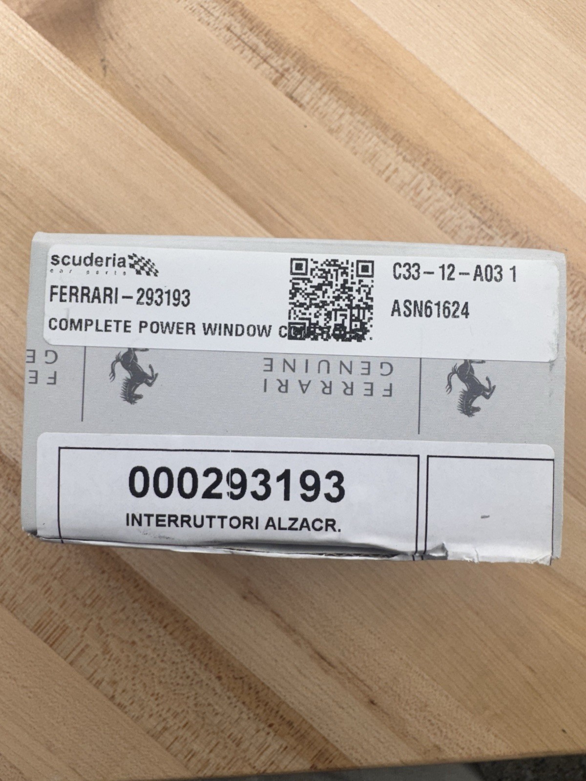 Ferrari Complete Power Window Controls Part#: 293193￼