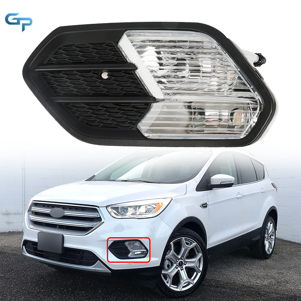 For 2017-2019 Ford Escape Front Assembly Fog Light Lamp w/Black Driver Left Side