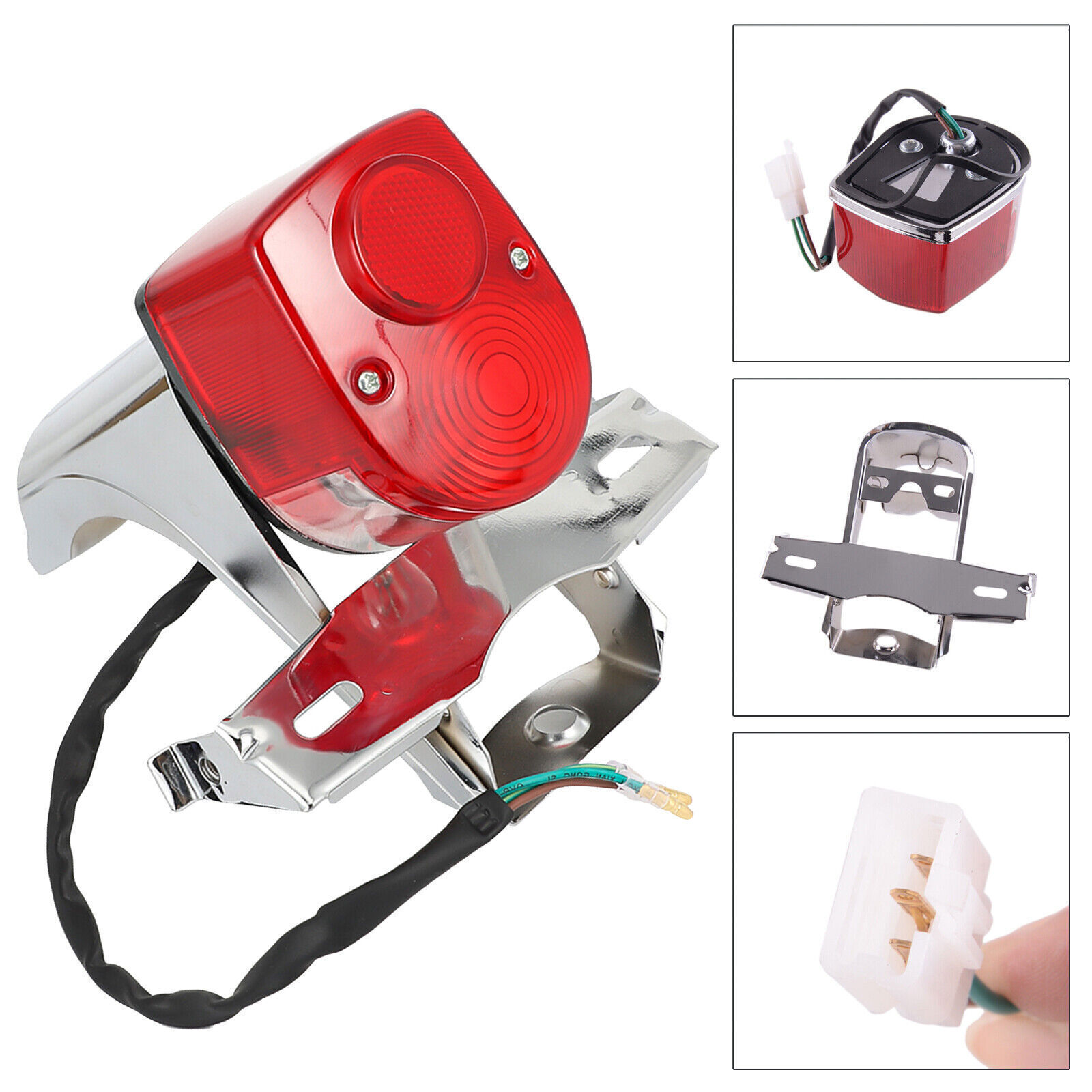 Rear Brake Tail Light w/ Bracket Set Fit For Honda ST70 DAX ST50 ST90 CT50 CT70