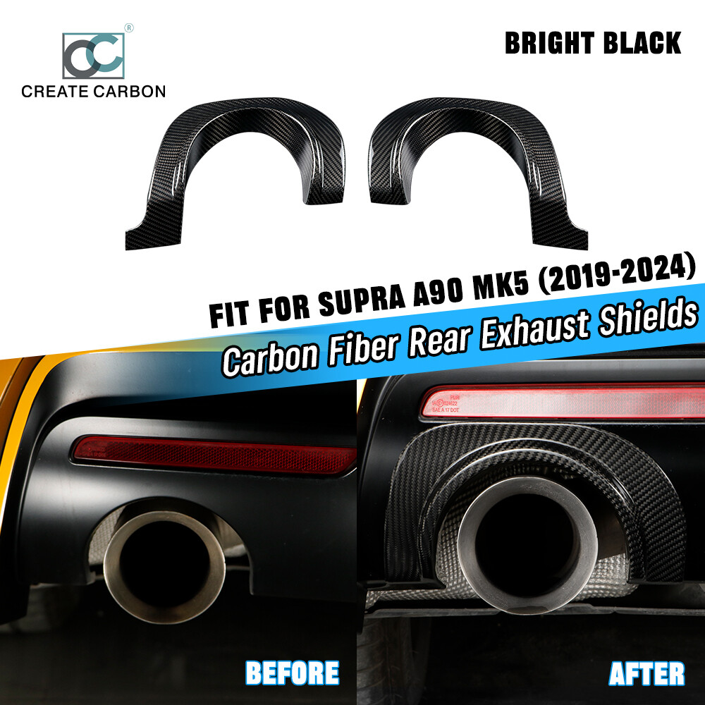 2pcs Dry Crabon Fiber Rear Exhaust Heat Shields Fit For Supra A90 MK5 2019+