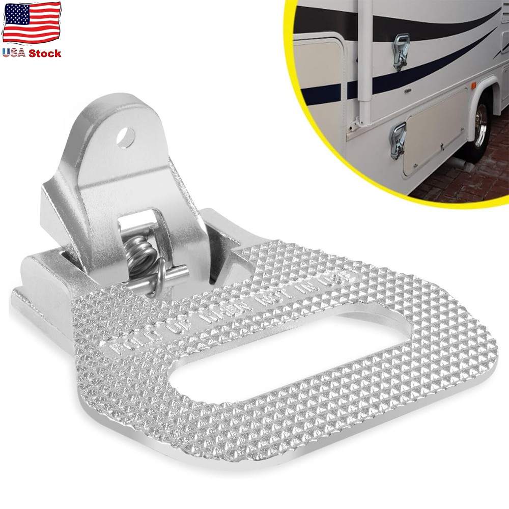 5236586 Silver Folding Truck Step Grab Step for Truck Boat Trailer Camper RV Van
