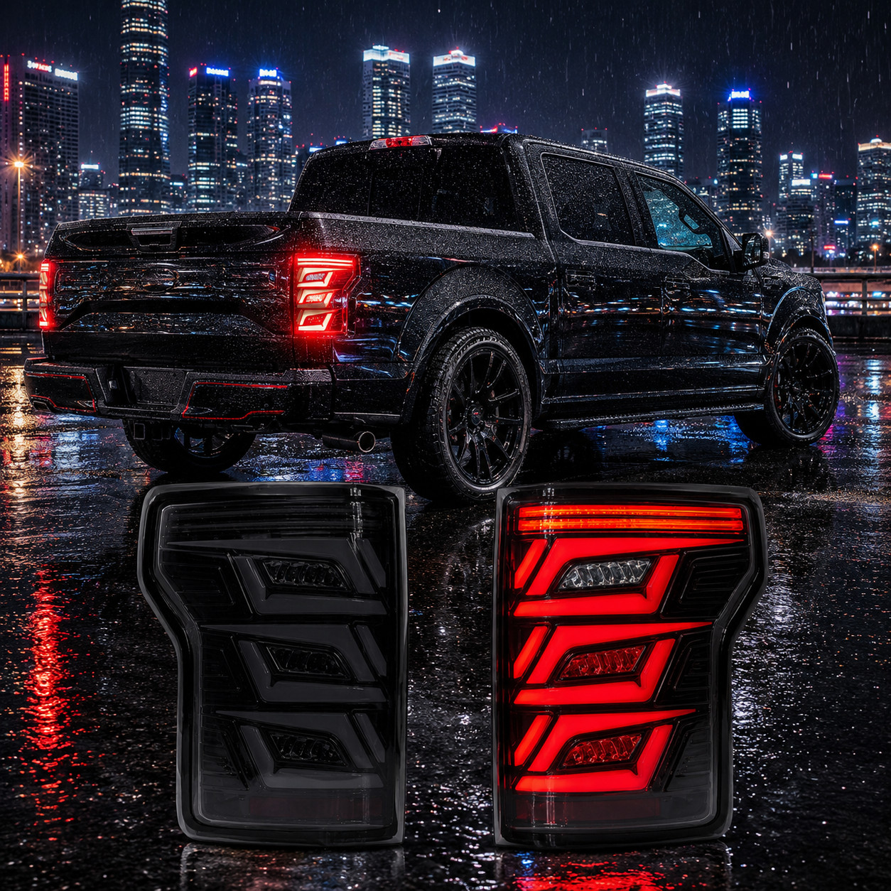 Tail Lights for 2015-2019 Ford F150 LED Smoked Raptor Style Startup Sequential
