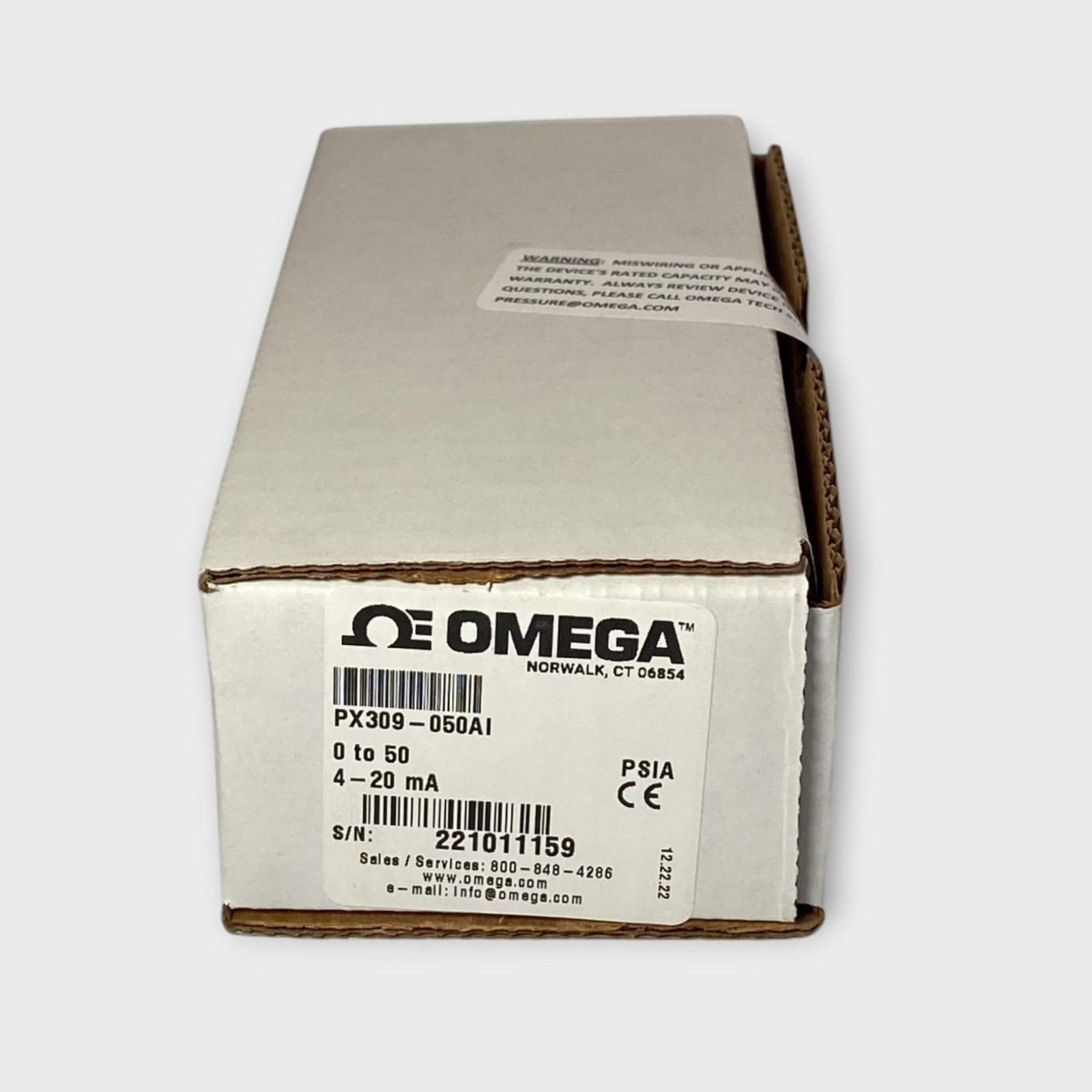 Omega PX309-050AI Pressure Transducer, 0-50 PSIA, 4-20mA Output *NEW IN BOX*