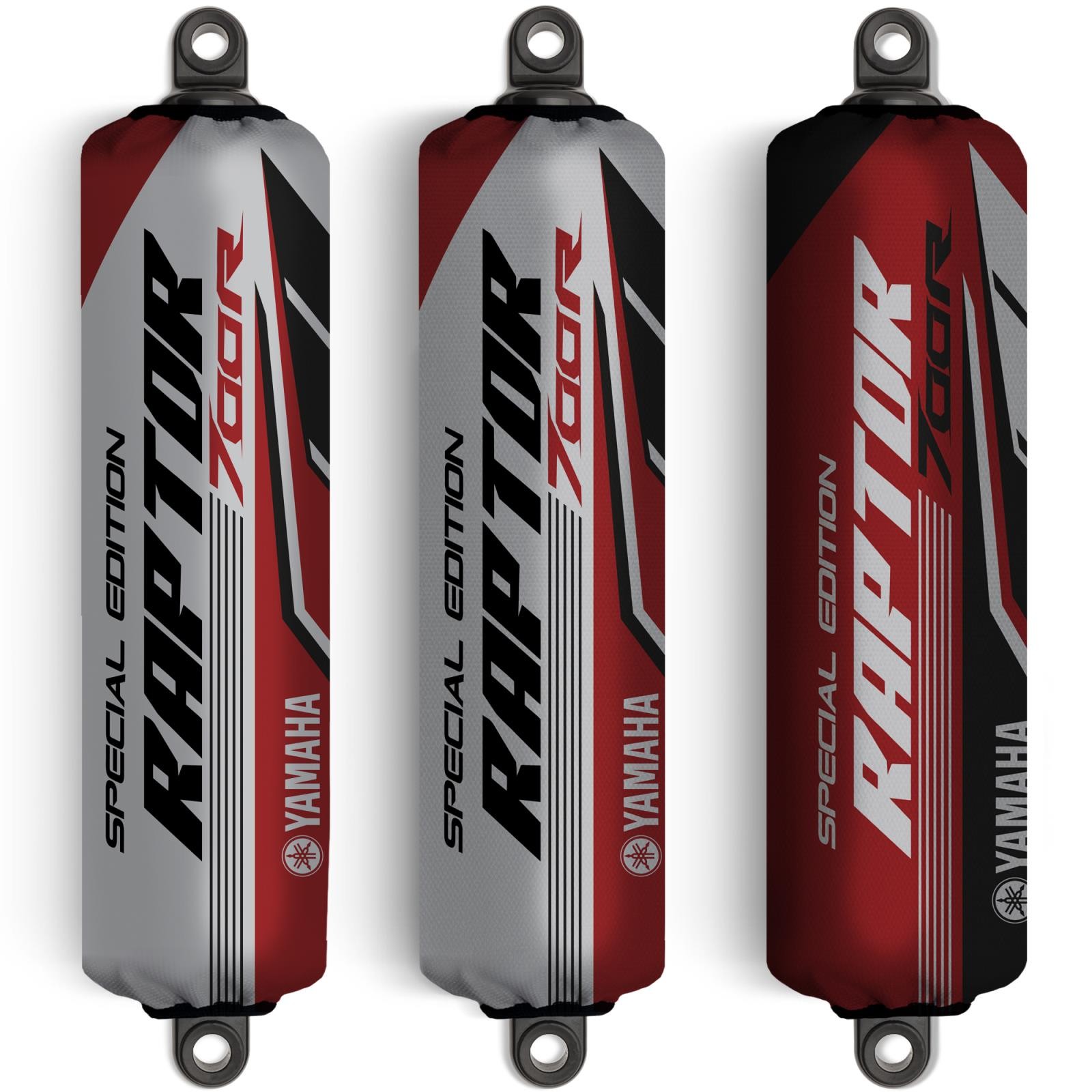 Burgundy & Grey Shock Covers for Yamaha Raptor YFM700R [Special Edition] (Set 3)