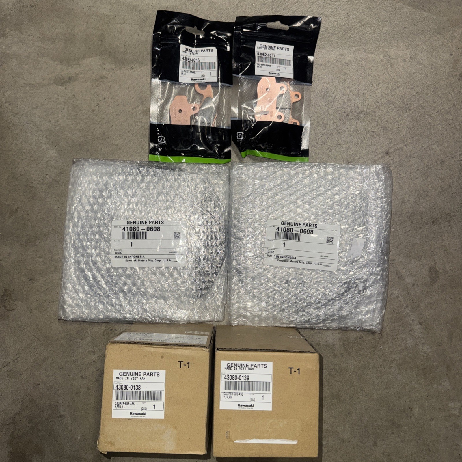 2015-2026 Kawasaki Mule Pro Complete Front Brake Kit Genuine OEM New