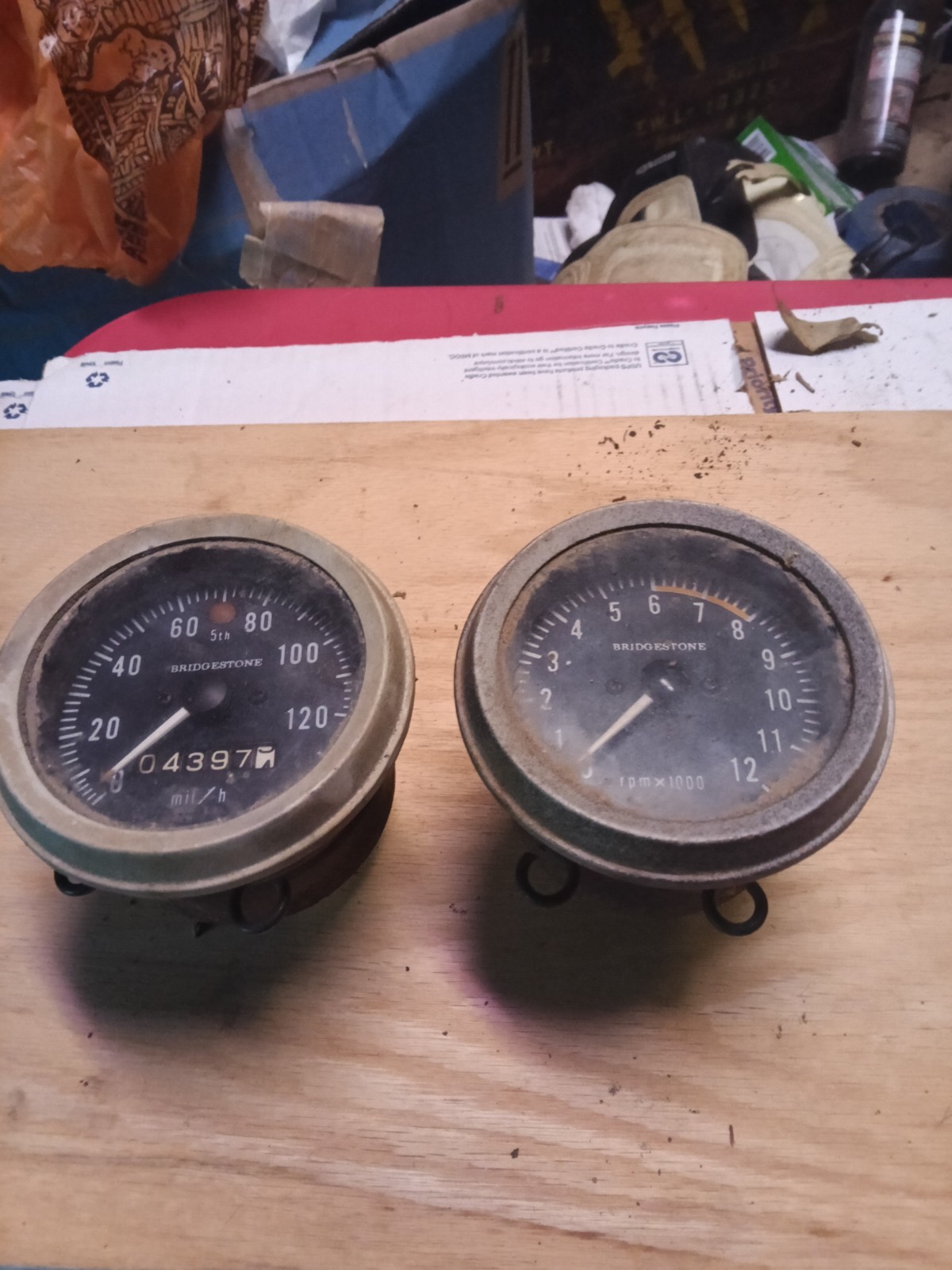 Bridgestone Vintage Speedometer Tachometer 350