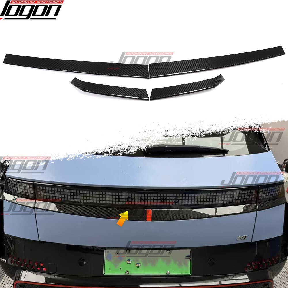4PCS Real Carbon For Hyundai Ioniq 5 N 5N 22+ Rear Tailgate Trunk Molding Decor
