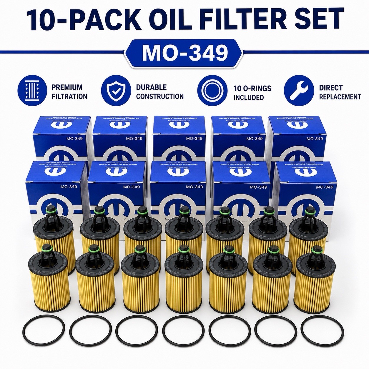 10 Pcs MO-349 OEM 14-22 Jeep Chrysler Dodge Ram 3.2L 3.6L Filter 68191349AC 10 Pcs MO-349 OEM 14-22 Jeep Chrysler Dodge Ram 3.2L 3.6L Filter 68191349AC