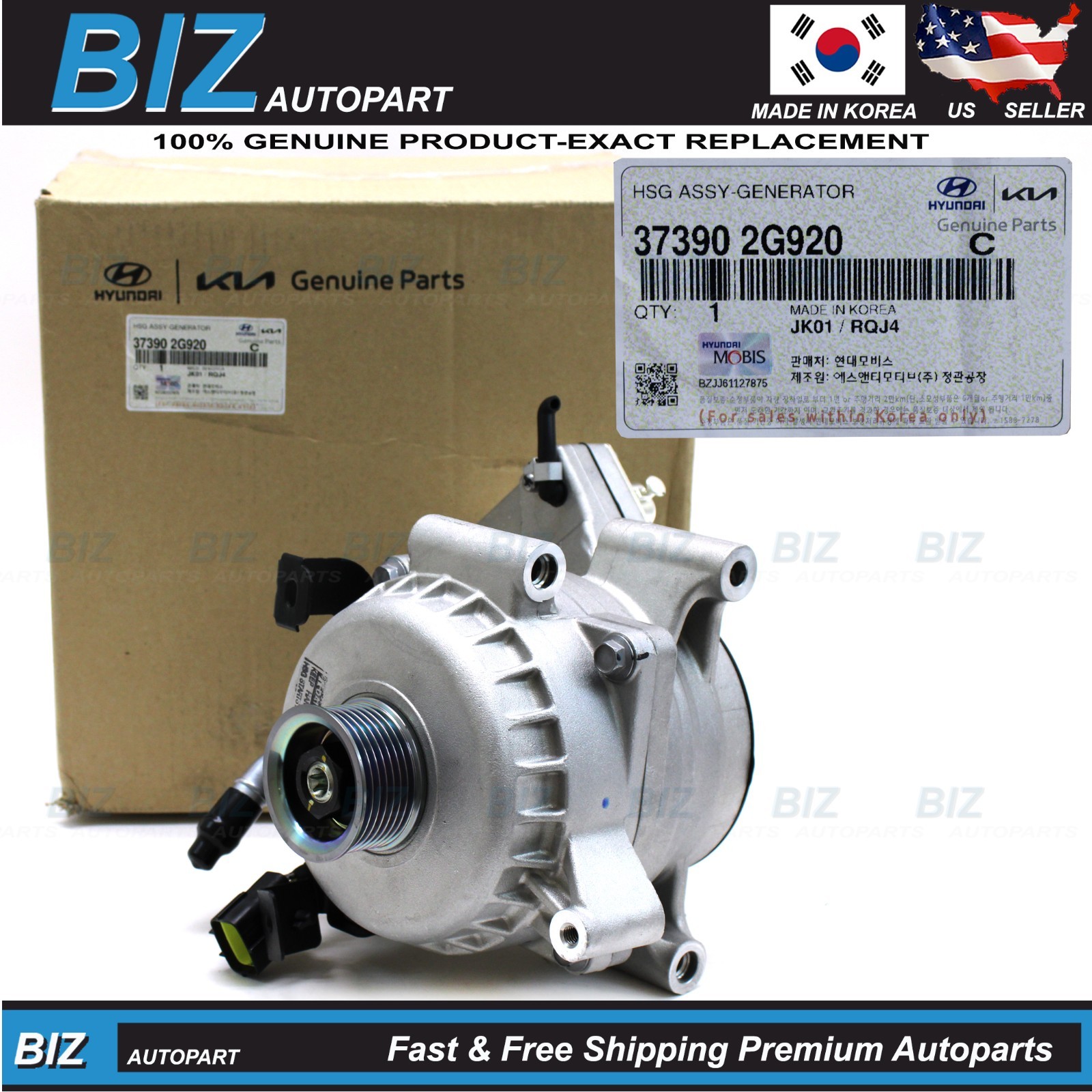 Genuine Alternator for 2013-2015 Sonata 2013-2016 Kia Optima HYBRID 37390-2G920 Genuine Alternator for 2013-2015 Sonata 2013-2016 Kia Optima HYBRID 37390-2G920