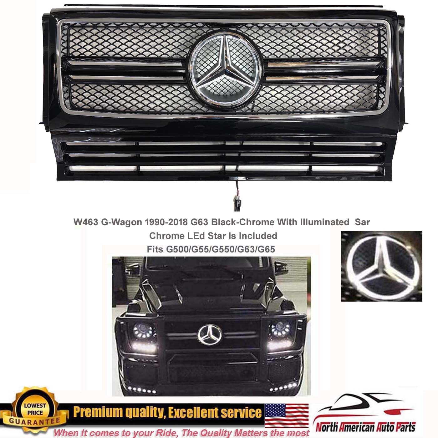 G63 Grille G-Class W463 G-Wagon Black-Chrome G500 Illuminated LED Chrome G63 Grille G-Class W463 G-Wagon Black-Chrome G500 Illuminated LED Chrome