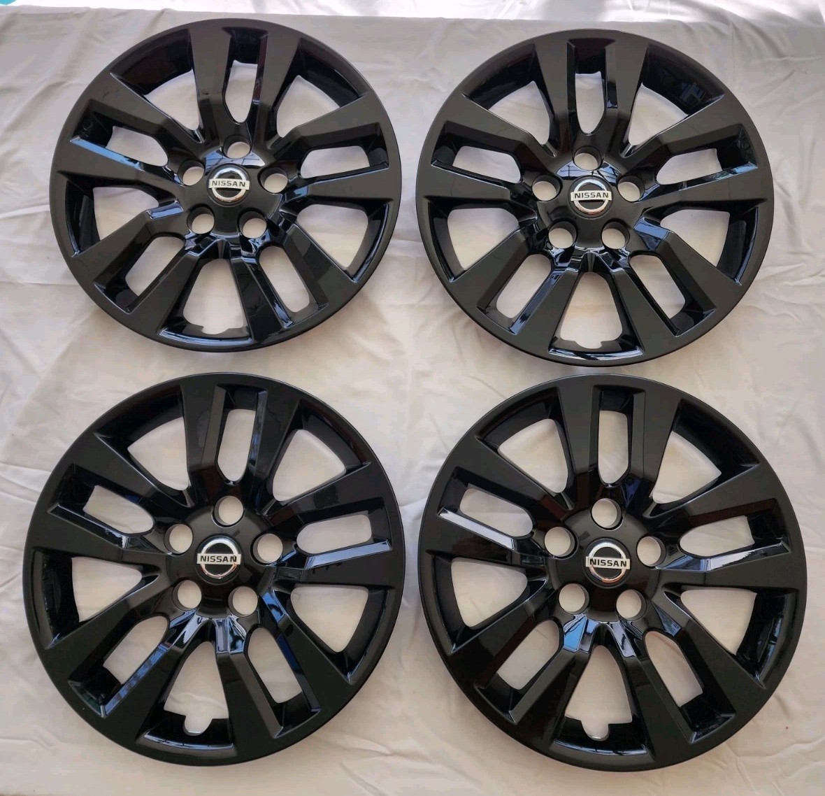 Set Of 4 BLACK Hubcaps Wheelcovers FITS 2007 - 2018 Altima 16