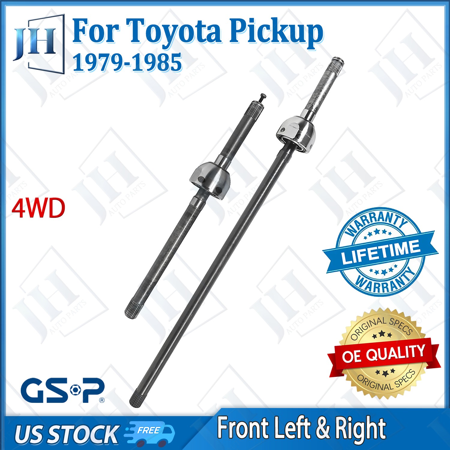OE Front Pair Left Right CV Axle Shaft Set For 1979-85 Toyota Pickup L4 2.2L 4WD