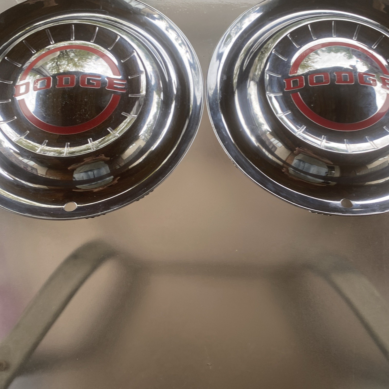 Two genuine 1952 Dodge Coronet Meadowbrook 15 inch hubcap wheel covers OEM Nice Two genuine 1952 Dodge Coronet Meadowbrook 15 inch hubcap wheel covers OEM Nice