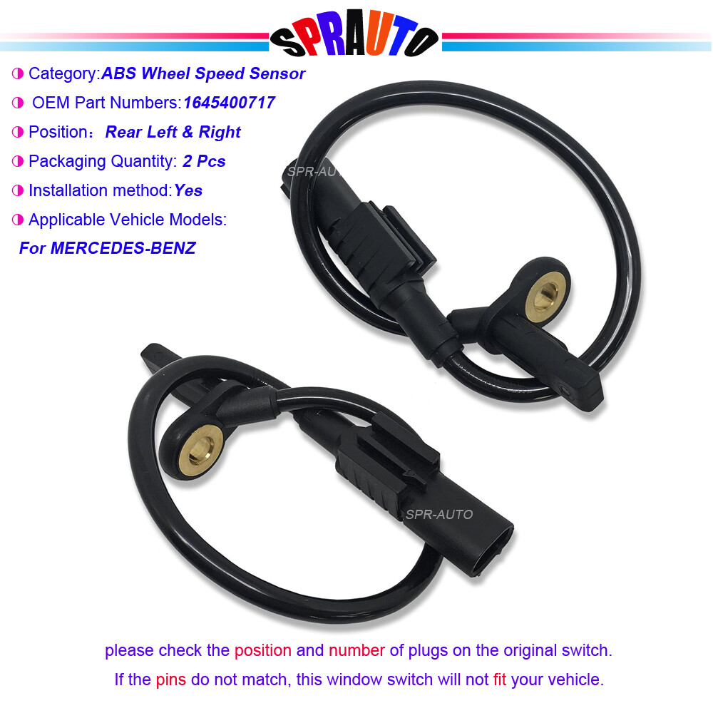 New For Mercedes-Benz GL320 550 ML320 Rear Left or Right ABS Wheel Speed Sensor New For Mercedes-Benz GL320 550 ML320 Rear Left or Right ABS Wheel Speed Sensor