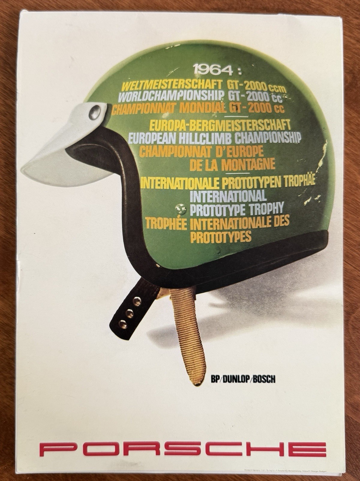 Vintage Porsche Notepad 64’ Trophy Race Helmet - 30 Pages, Very Clean 8”x6”