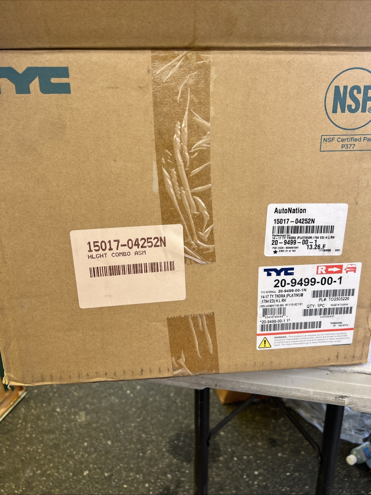 Headlight Assembly TYC 20-9499-00-1 Right Side TY Thundra New Open Box Headlight Assembly TYC 20-9499-00-1 Right Side TY Thundra New Open Box