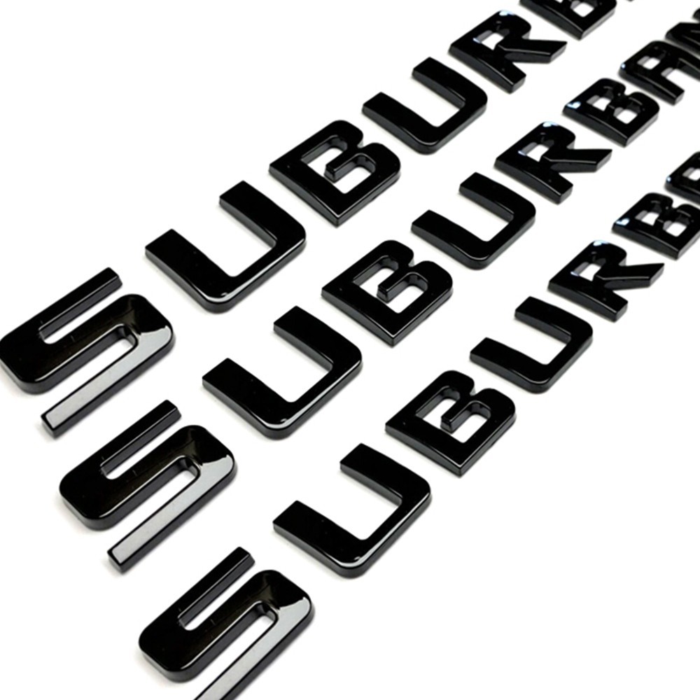 3PCS Gloss Black For Suburban Emblems Letters Badge Door Liftgate 2007-2020