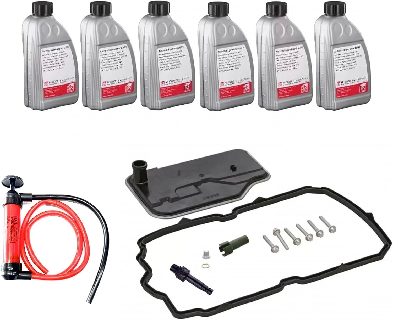 Transmission Service Kit: 6L ATF (Blue), Filter, Gaskets, Pan Bolts + Pump Laipz