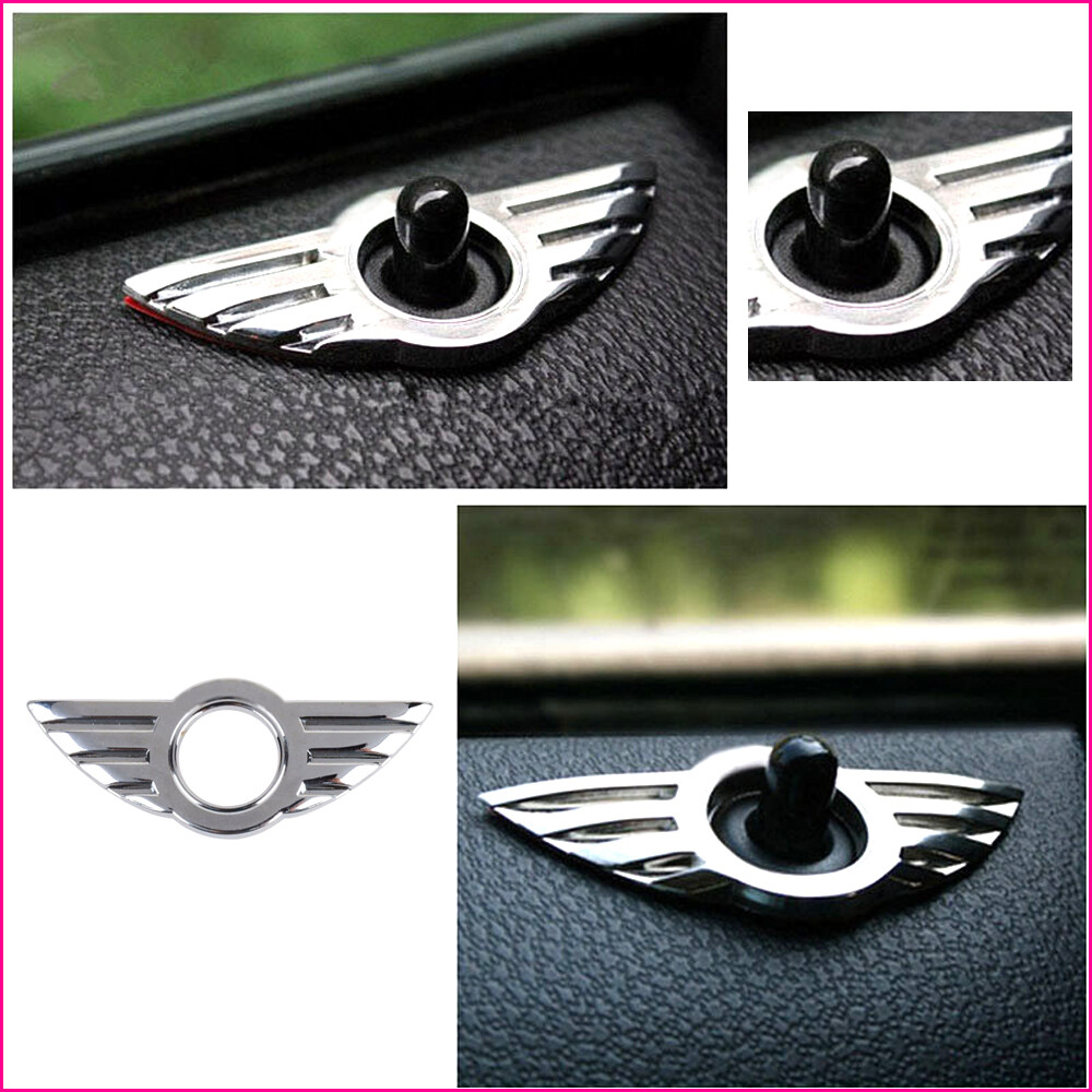 2x Car Accessories Door Pin Lock Wing Emblem Badge Stickers For Mini Cooper