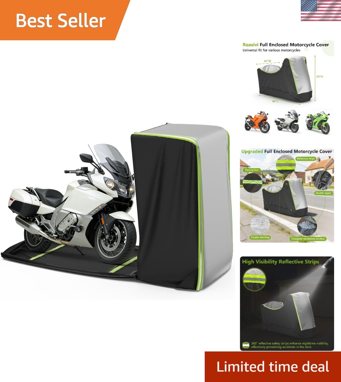 Full Enclosed Motorcycle Cover 96