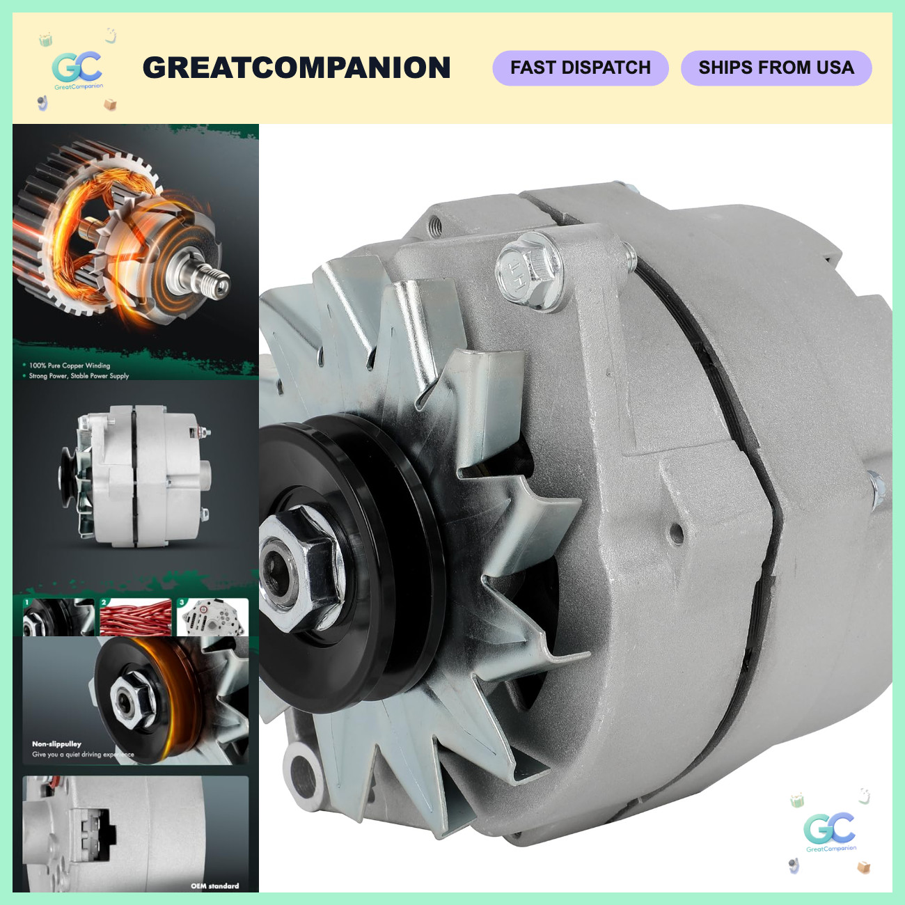 105A Self-Exciting Alternator for Chevy - High Output, Easy Install, Reliable Po