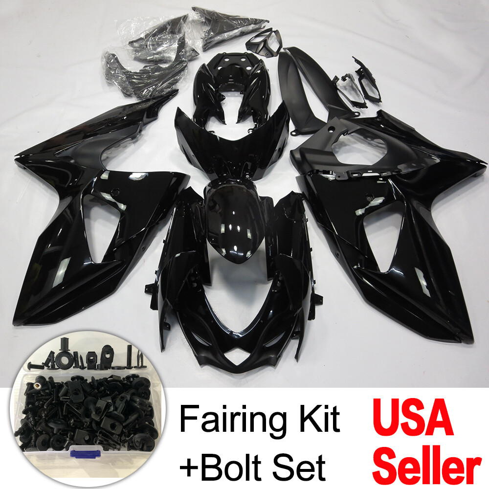 ABS Fairing Kit + Bolts Set For Suzuki GSXR1000 2009-2016 Glossy Black Bodywork