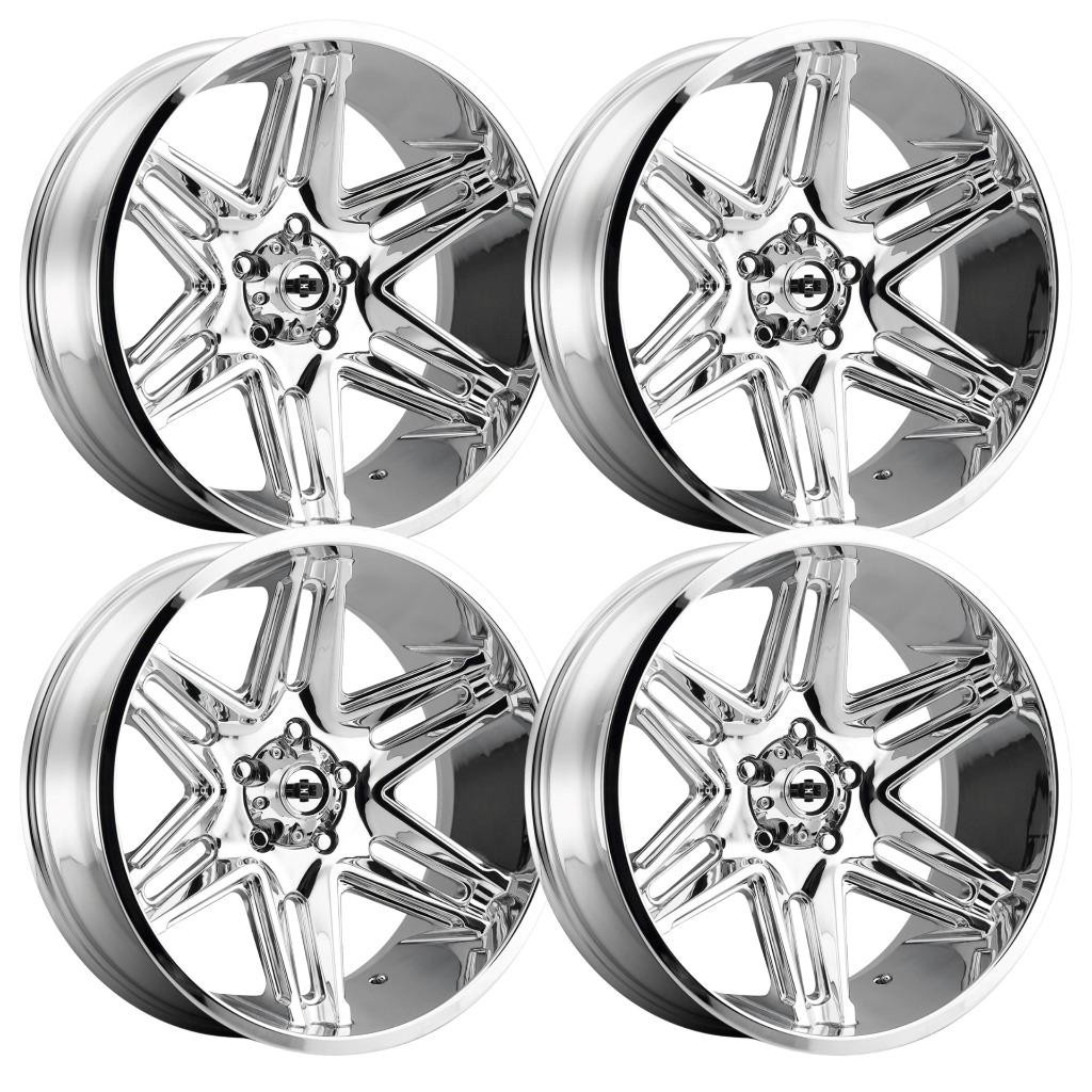 (Set-4) Vision 363 Razor 22x10 8x170 -19mm Chrome Wheels Rims 22 Inch