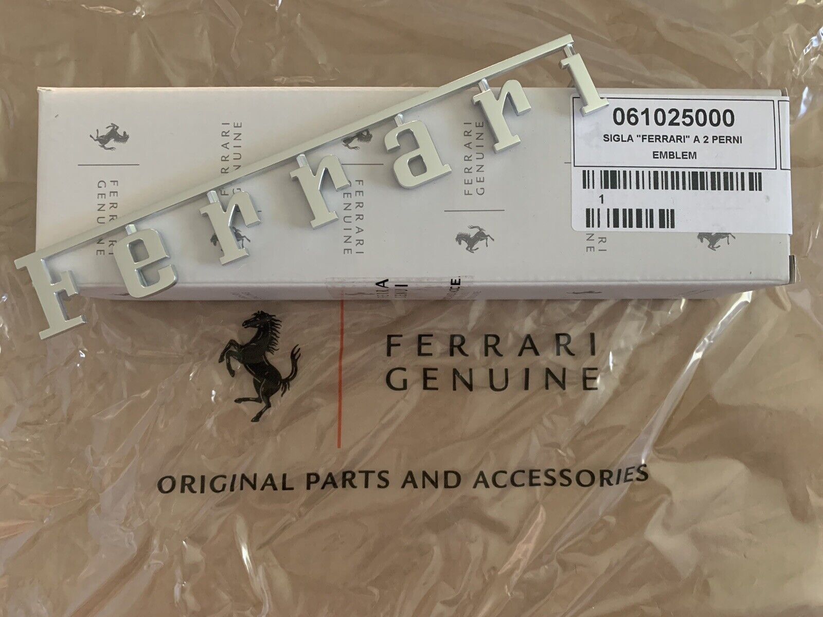 Factory OEM Ferrari 348 355 360 430 458 F12 Logo Script Emblem Badge 61025000