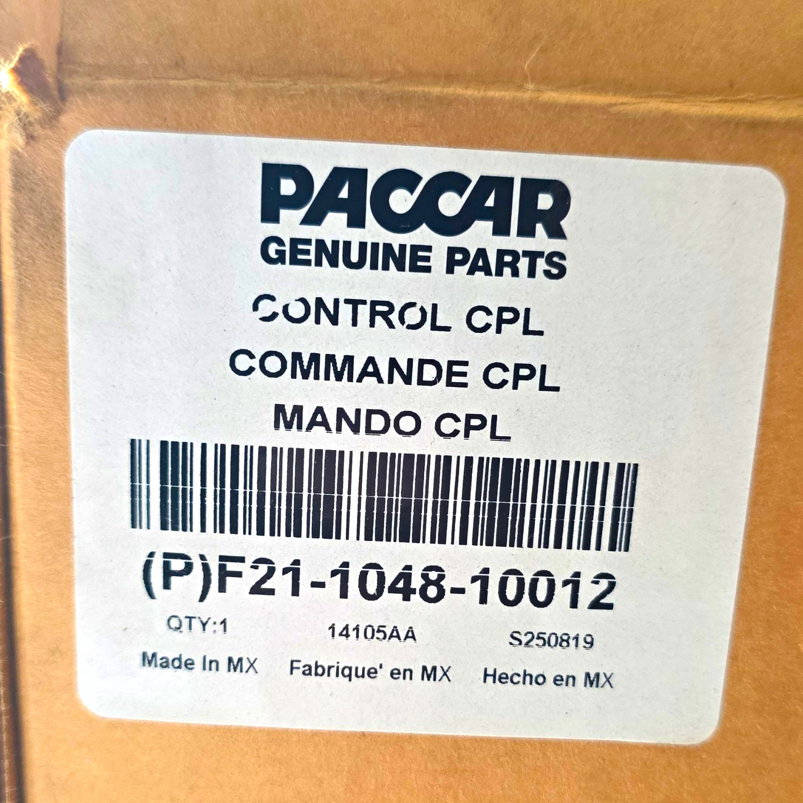New PACCAR HVAC control Head