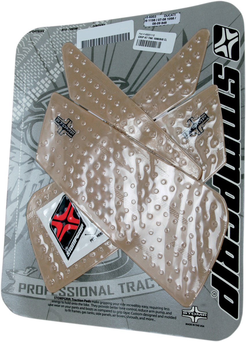 STOMPGRIP Tank Grips - Volcano - Clear - Ducati \'07-\'13 55-10-0065C