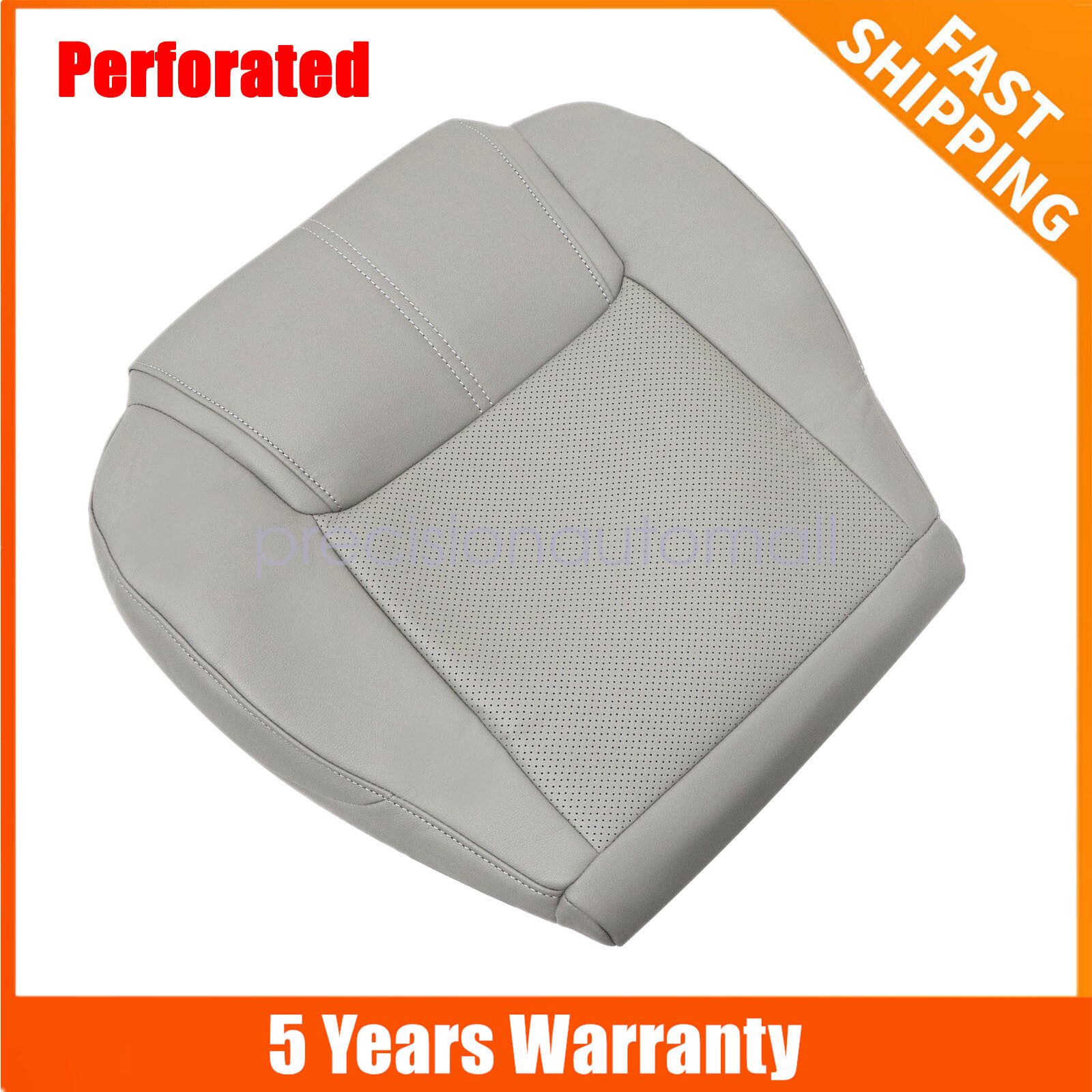 Fits 2006 2007 2008-2010 Jeep Commander Driver Bottom PERF Leather Cover Lt Gray