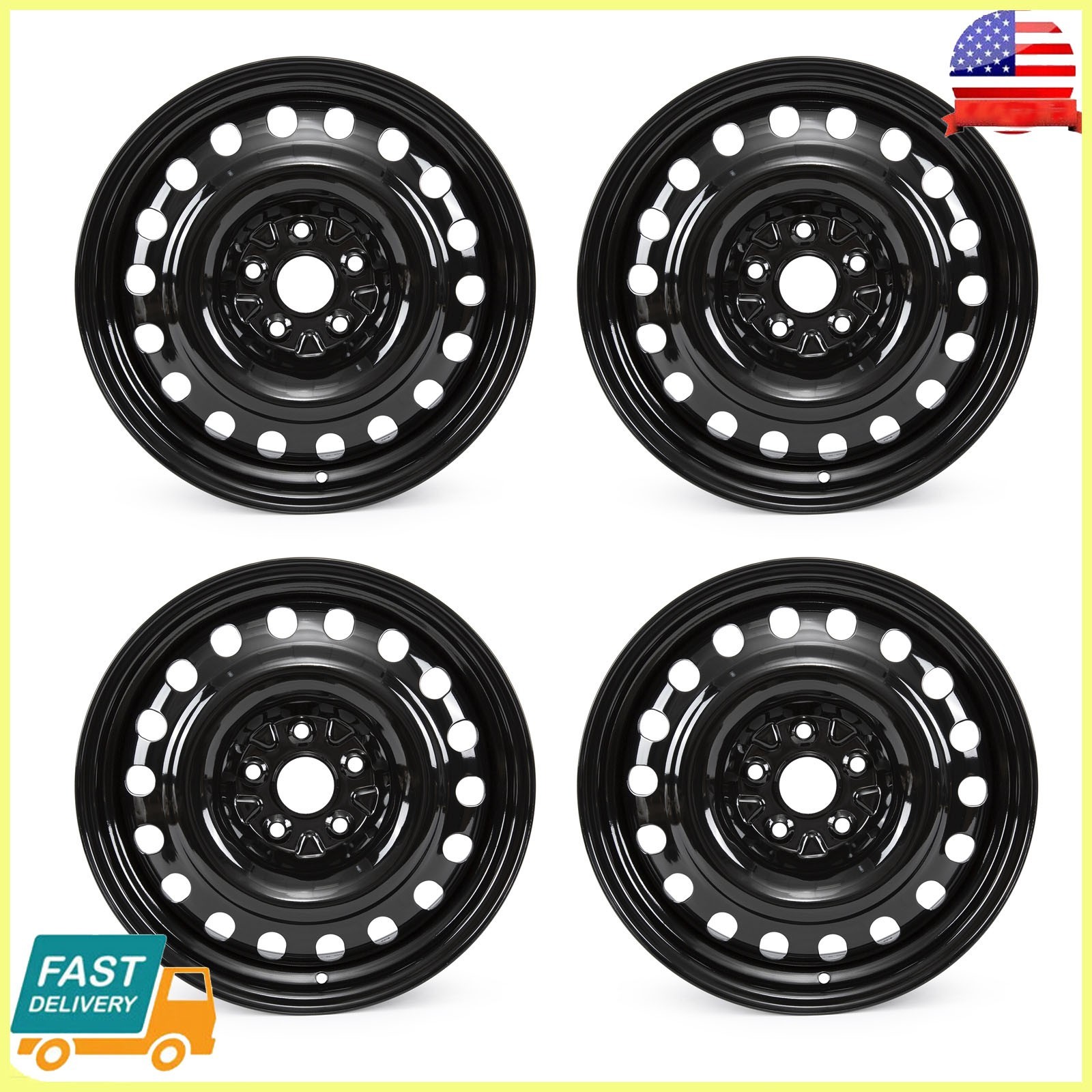 4Pcs 17 Inch Black Wheel Rim for 2019-2024 Toyota RAV4 Replacement OEM QUALITY