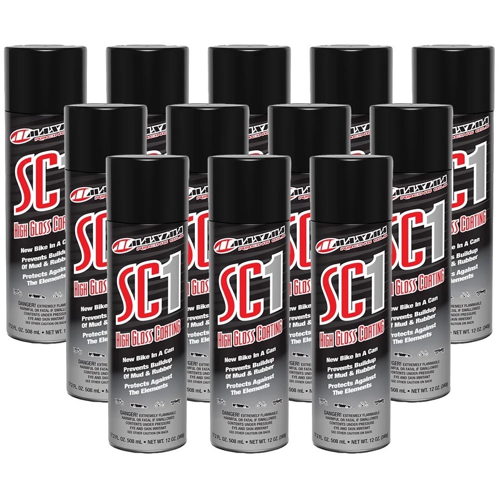 Maxima Racing Oils 12 Pack SC1 High Gloss Silicone Clear Coat 17.2oz. Spray Cans