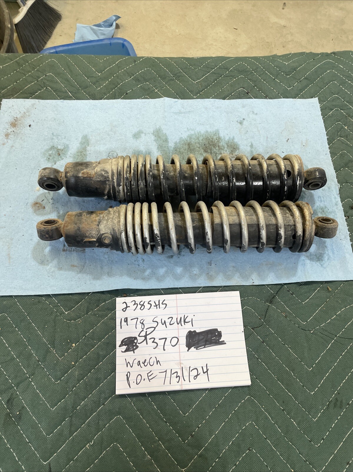 1973 Suzuki SP 370 rear shocks suspension 238 1973 Suzuki SP 370 rear shocks suspension 238
