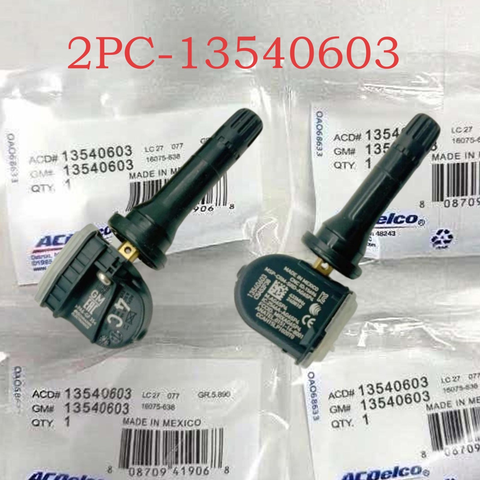 2PCS TPMS Tire Pressure Sensors 13540603 OEM For Chevy GMC Buick Cadillac