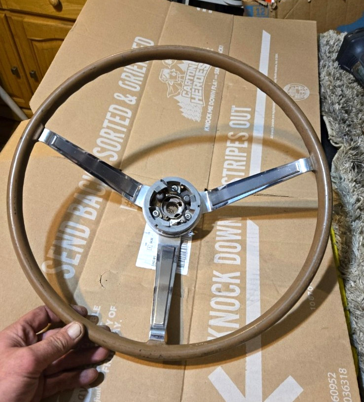 66 67 Dodge Plymouth Woodgrain Steering Wheel