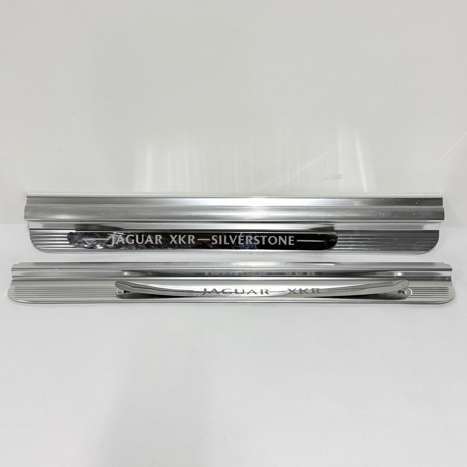 97-06 Jaguar XKR X100 Convertible SILVERSTONE Door Scuff Sill Plate Guard OEM