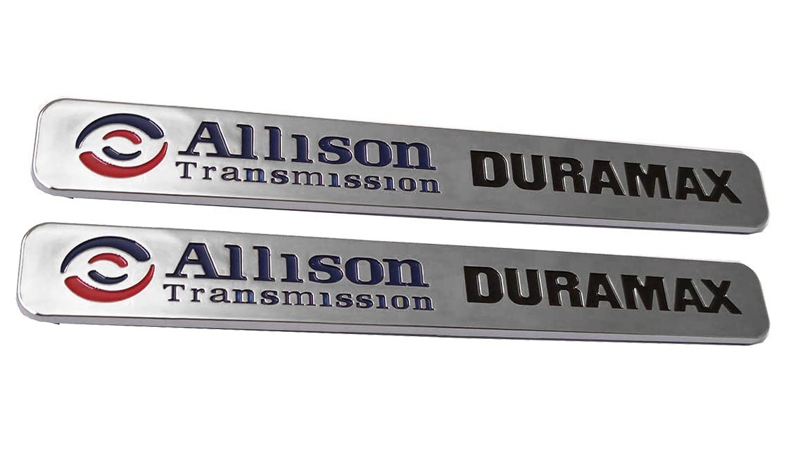 2Pc Chrome Allison Transmission Duramax Hood Emblems Badges For Silverado