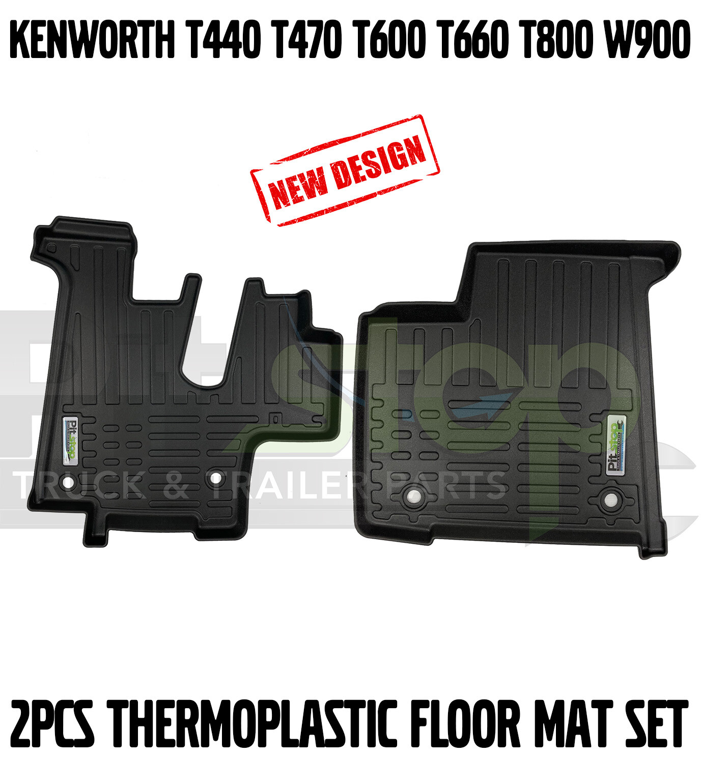 Kenworth T440 T470 T600 T660 T800 W900 Floor Mats Liners Carpet Thermoplastic
