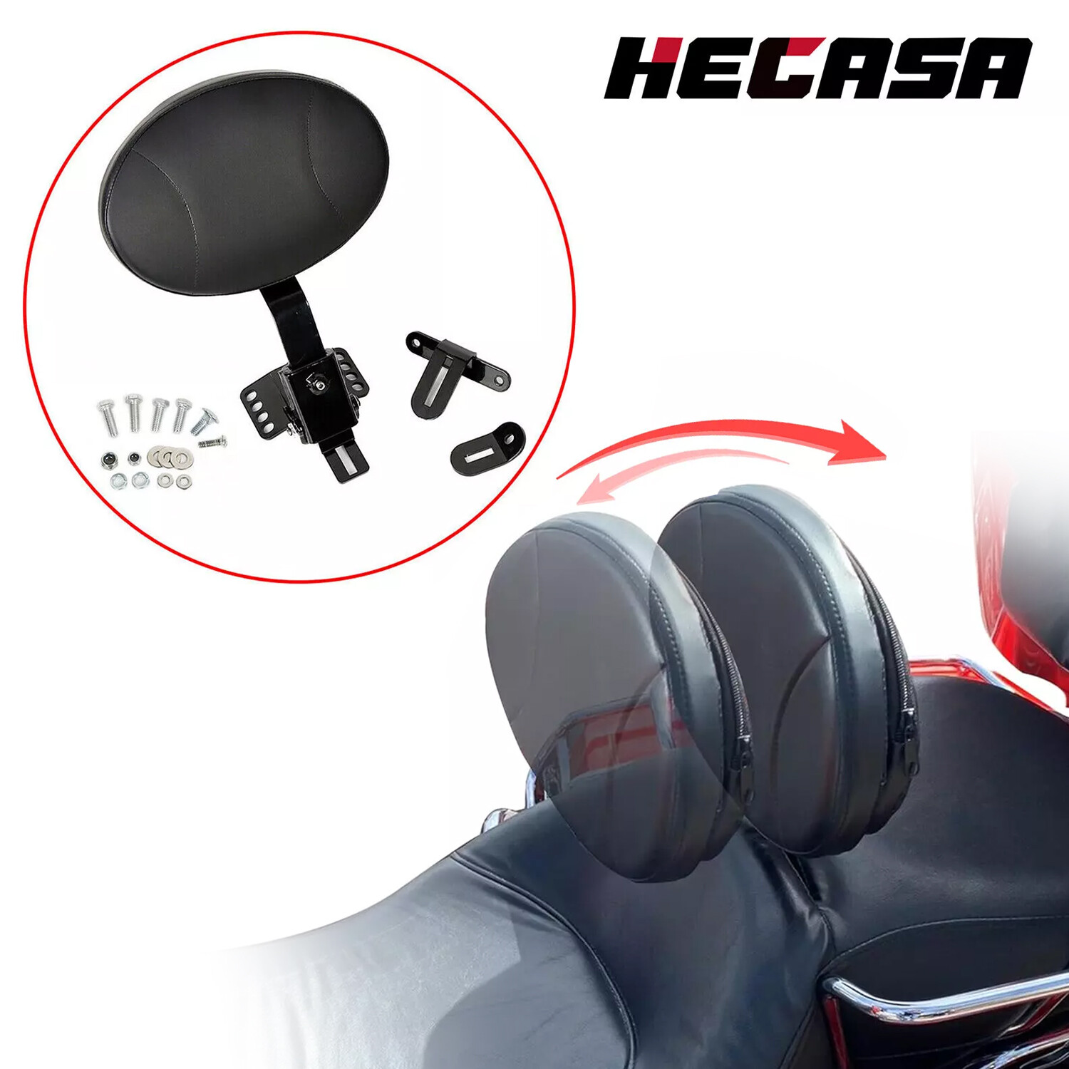 Plug-In Driver Rider Backrest Pad For Harley Touring Road Street Glide 1997-2025 Plug-In Driver Rider Backrest Pad For Harley Touring Road Street Glide 1997-2025