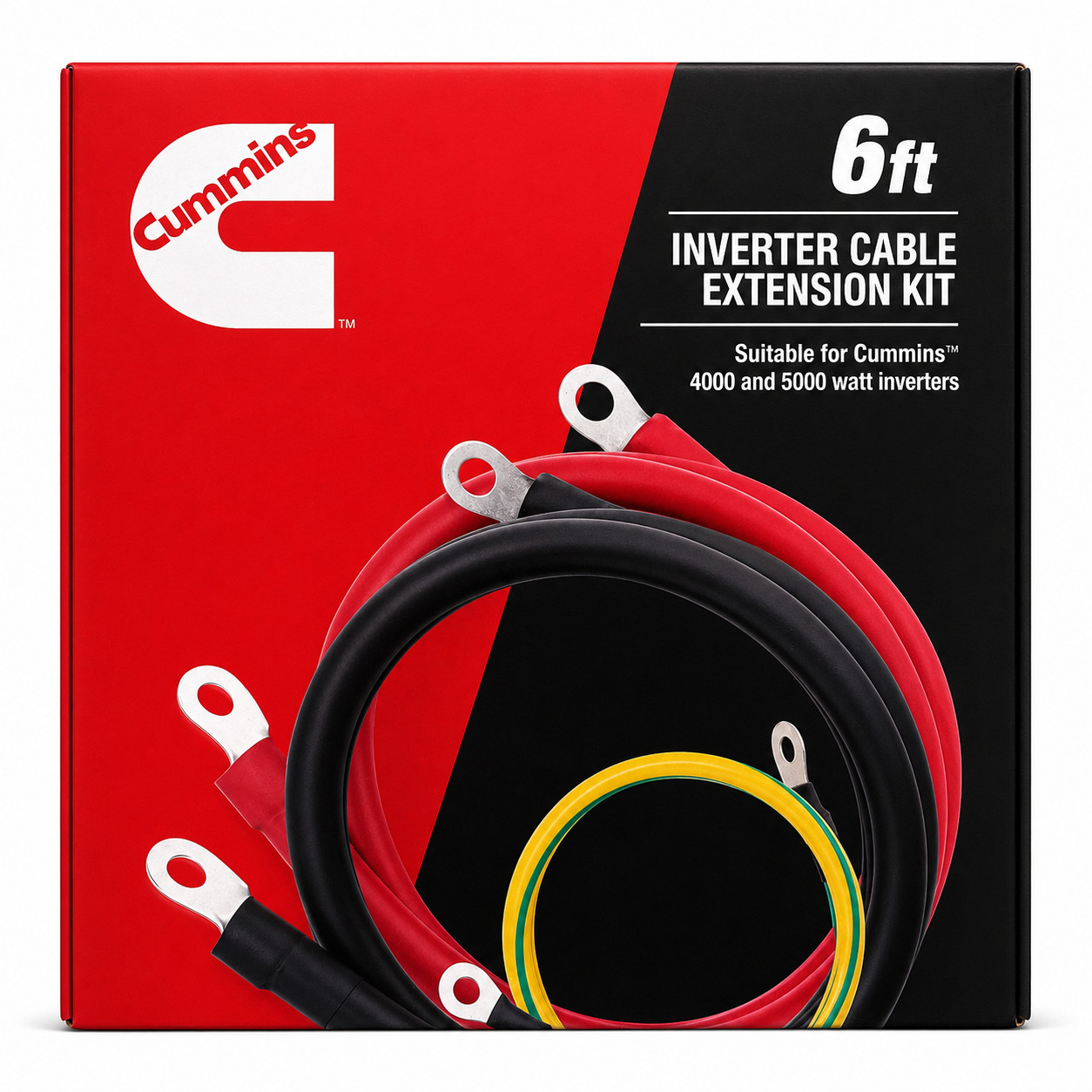 Cummins 6ft 2/0 AWG Inverter Cable Extension Kit for 4000W & 5000W