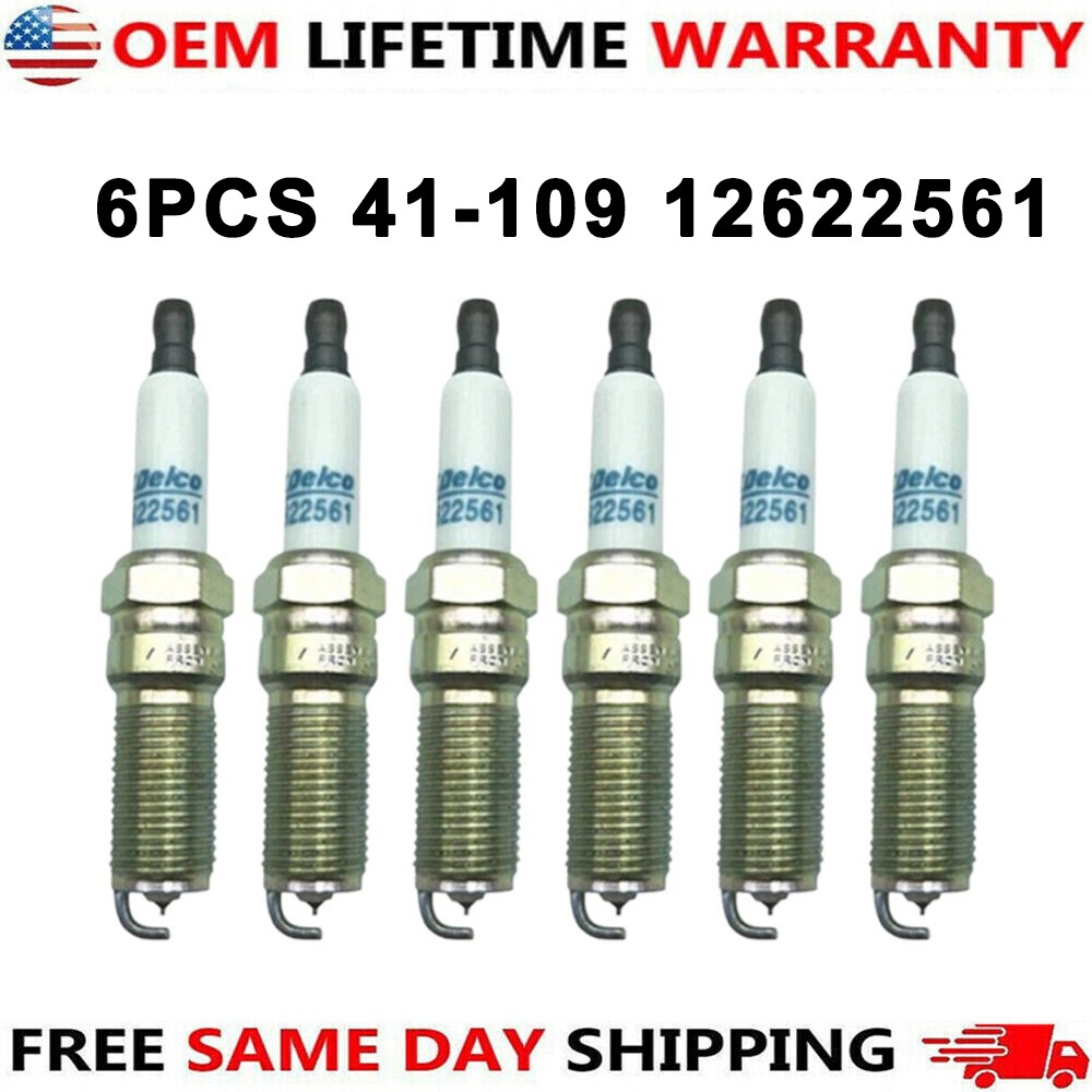 6PCS ACdelco Iridium Spark Plugs For Buick Cadillac Chevrolet 41-109 12622561 