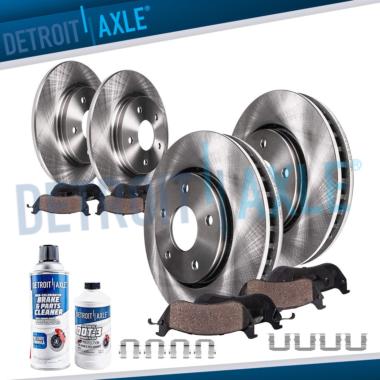 10pc Front and Rear Disc Rotors Ceramic Brake Pads for 2015 - 2021 Kia Sedona
