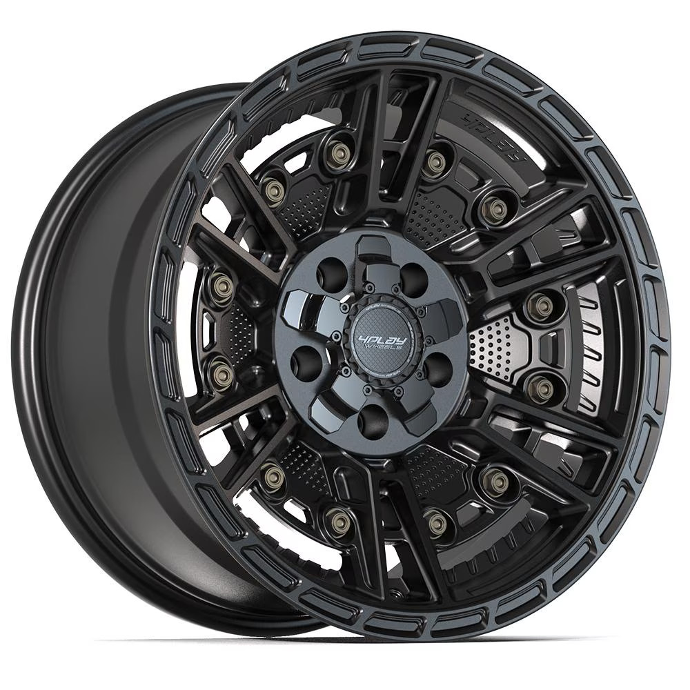 Set of Matte Black Wheels 4Play 4PS01 17x9 Sport Series 5x127 & 5x139.7 -6ET