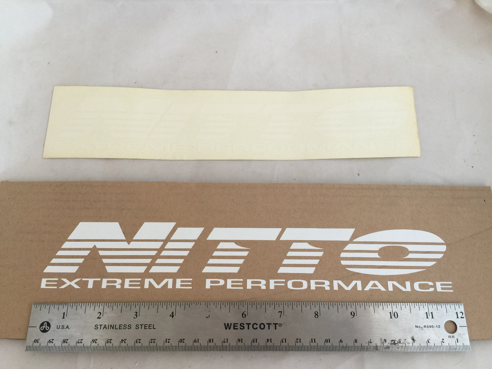 ONE NEW Small White NITTO Tires Windshield Vinyl Sticker Decal 12\ ONE NEW Small White NITTO Tires Windshield Vinyl Sticker Decal 12\